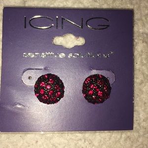Red post earrings